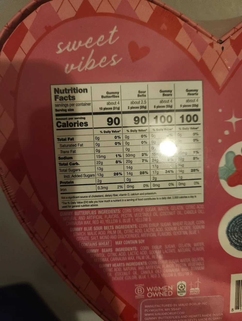 Maud Borup 1Lb Gummy Charcuterie Heart Box